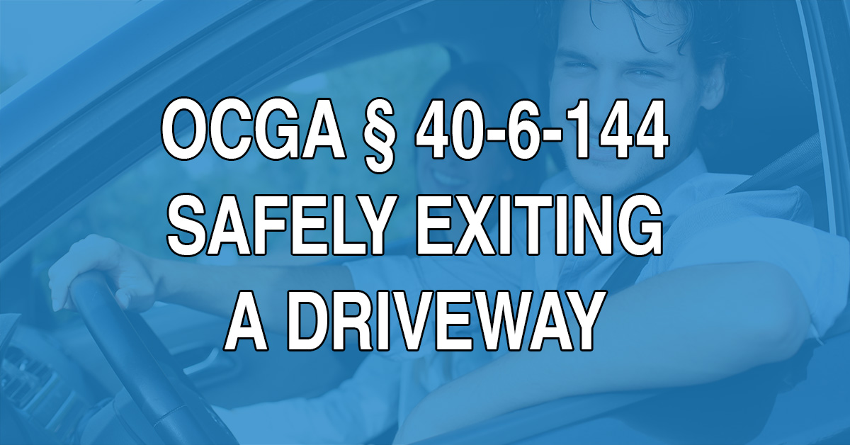 This week, we’ll be covering OCGA 40-6-144, which specifically addresses emerging from alleys and driveways. One of the only "vehicles" allowed on sidewalks are children under 12 riding their bicycles.