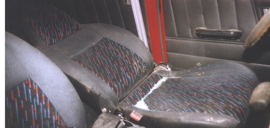 Example of broken seatback